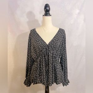 SHEIN | Tops | Shein Tie Front Blouse Womens Size 1XL | Floral